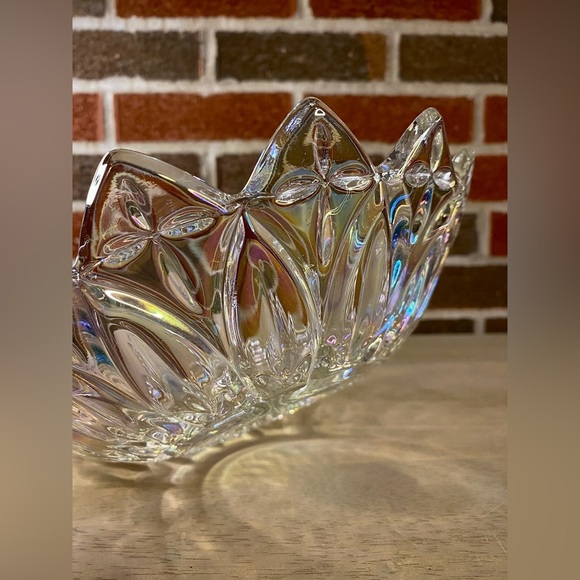 Vintage FEDERAL CARNIVAL IRIDESCENT GLASS BOWL 10 inch Petal Pattern MCM Retro - Picture 6 of 6